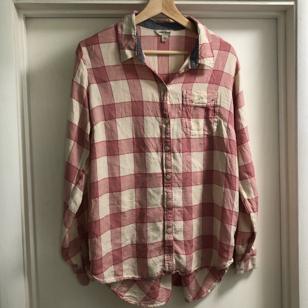 Lucky Brand plaid flannel, L